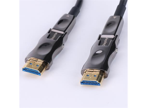 YD Electronics Optisk HDMI 2.1 HDMI-kabel med avtagbar plugg - 12 meter 