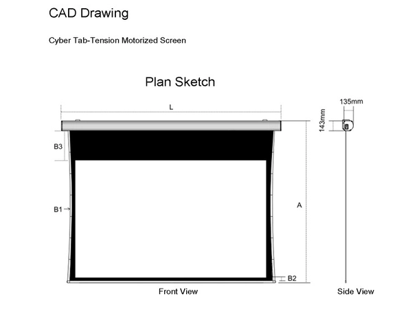 Grandview Cyber 4K Tab Tension - Hvit Motorisert lerret 203x114 (92") 