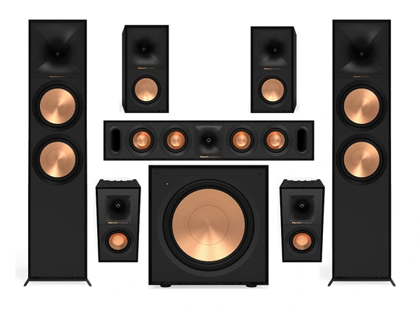 Klipsch Reference II R-800F 5.1.2 Hjemmekinohøyttalere med Atmos - Sort 