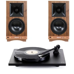 Klipsch The Sixes / Rega Planar 1 Aktive høyttalere og platespiller - Sort
