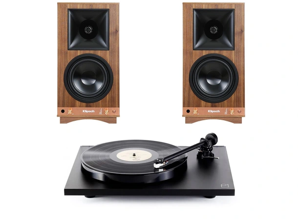 Klipsch The Sixes / Rega Planar 1 Aktive høyttalere og platespiller - Sort 