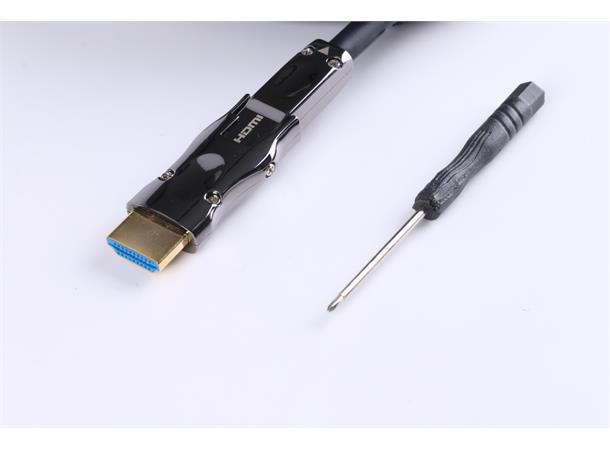 YD Electronics Optisk HDMI 2.0 HDMI-kabel med avtagbar plugg - 40 meter 