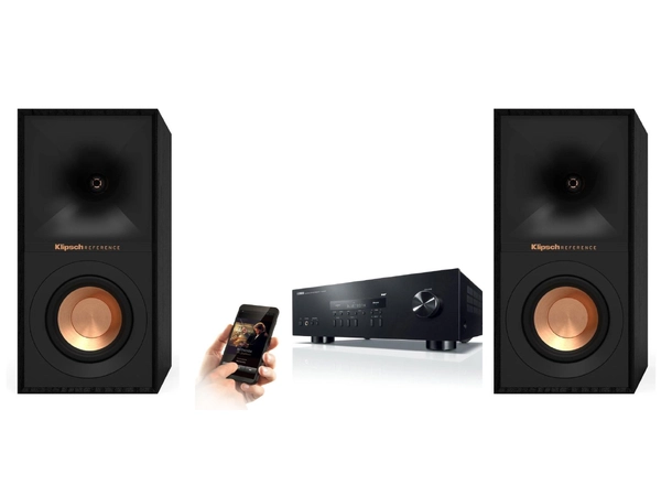 Yamaha R-S202D / Klipsch R-40M Stereoreceiver med stativhøyttalere 