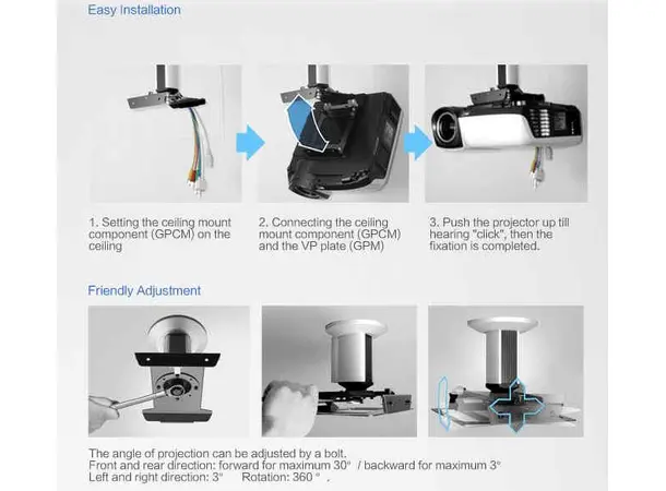 Grandview C300 Takfeste til projektor 30-50cm 
