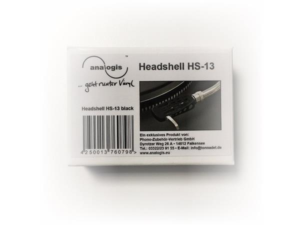 Analogis HS-13 pickup headshell SME type Bajonettfatning - Sort
