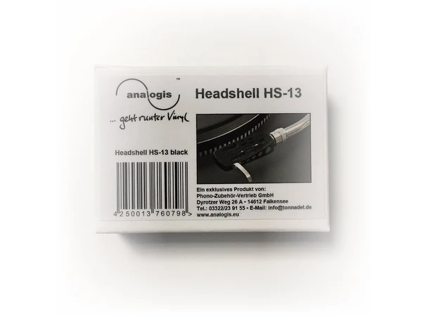 Analogis HS-13 pickup headshell SME type Bajonettfatning - Sort 