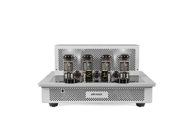 Audio Research I/50 rørforsterker, sølv 2x50 watt, 2 par 6550WE, 4 innganger 
