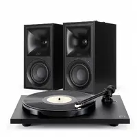 Klipsch The Fives / Rega Planar 1 Aktive høyttalere og platespiller - Sort