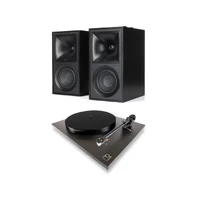 Klipsch The Fives / Rega Planar 1 Aktive høyttalere og platespiller - Sort