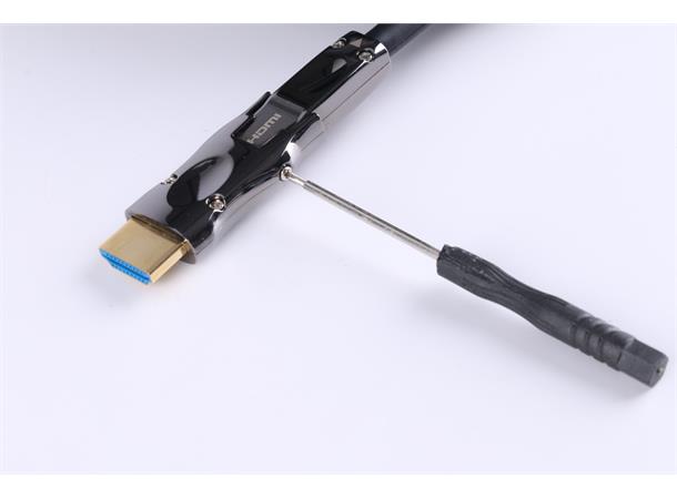 YD Electronics Optisk HDMI 2.0 HDMI-kabel med avtagbar plugg - 30 meter