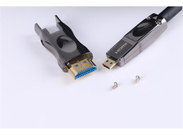 YD Electronics Optisk HDMI 2.0 HDMI-kabel med avtagbar plugg - 30 meter 