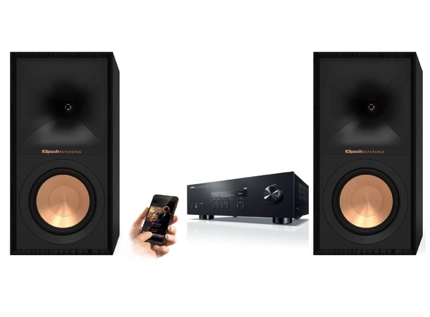 Yamaha R-S202D / Klipsch R-50M Stereoreceiver med stativhøyttalere 