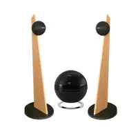 Cabasse IO 3 Floorstand og Pearl Sub Streaming anlegg - sort med fot i tre