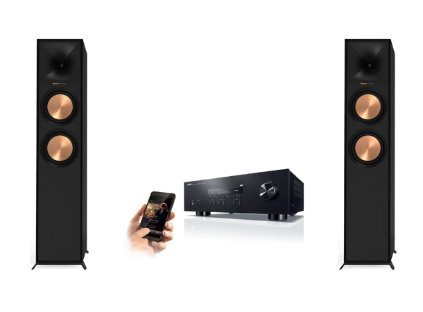 Yamaha R-S202D / Klipsch R-600F Stereoreceiver med gulvhøyttalere 