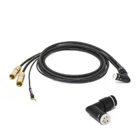 VdH D-502 Hybrid, TAC 90-RCA, 1,0m Vinklet DIN-RCA tonearmskabel, sølv OFC