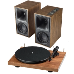 Klipsch The Fives / Pro-Ject Debut E Aktiv høyttaler og platespiller Valnøtt