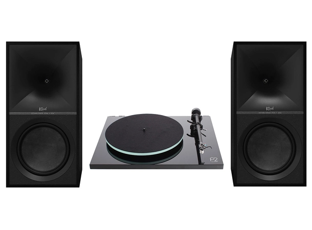 Klipsch The Nines / Rega Planar 2 Stereopakke i sort finish 
