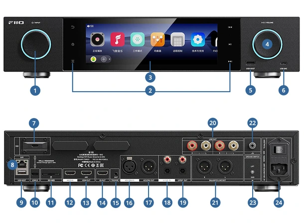 FiiO S15 - Sort Streamer, forforsterker og DAC 