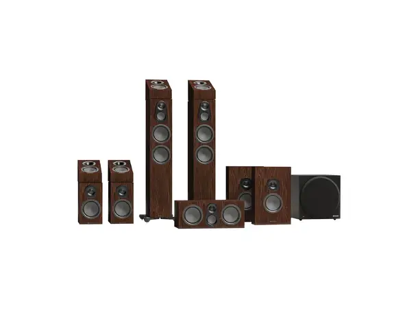 Monitor Audio Silver 300 8G 7.1.4 Høyttalerpakke for hjemmekino - Valnøtt 