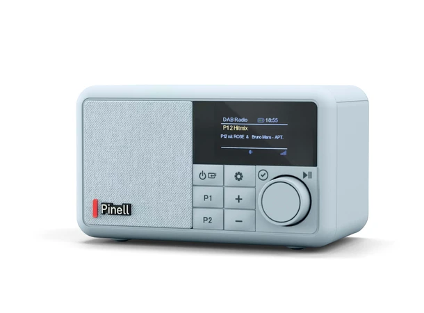 Pinell Compact - Frost blue Bærbar DAB+ radio med oppladbart batteri 