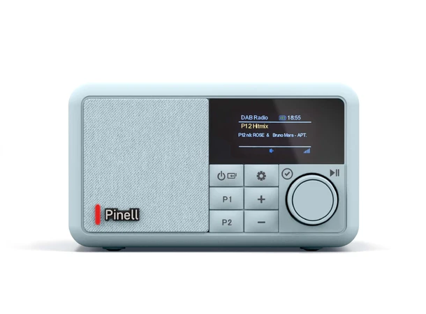 Pinell Compact - Frost blue Bærbar DAB+ radio med oppladbart batteri 