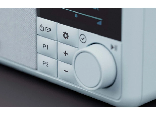 Pinell Compact - Frost blue Bærbar DAB+ radio med oppladbart batteri 