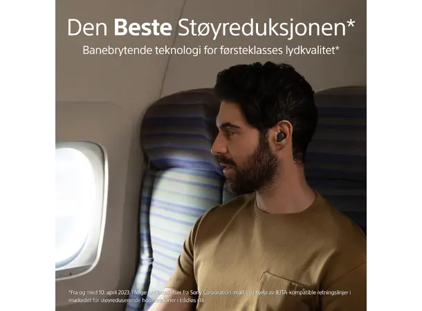 Sony WF-1000XM5 - Sort Trådløse ørepropper med ANC 