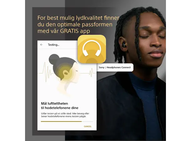 Sony WF-1000XM5 - Sort Trådløse ørepropper med ANC 