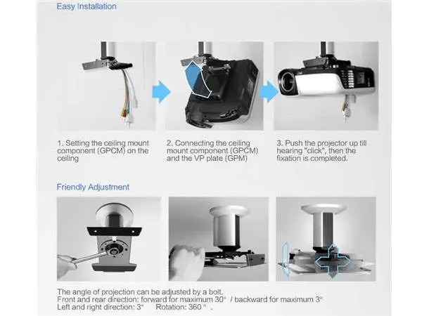 Grandview Projektor Takfeste C100 - DEMO Takfeste til projektor 