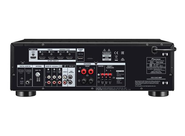 Pioneer VSX-534D / Klipsch R-600F 5.1 pakke med receiver og høyttalere 