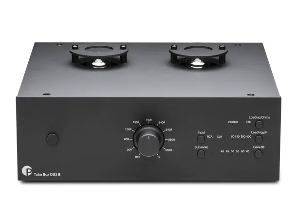 Pro-Ject Tube Box DS3 B - Sort Balansert RIAA-trinn med rør 