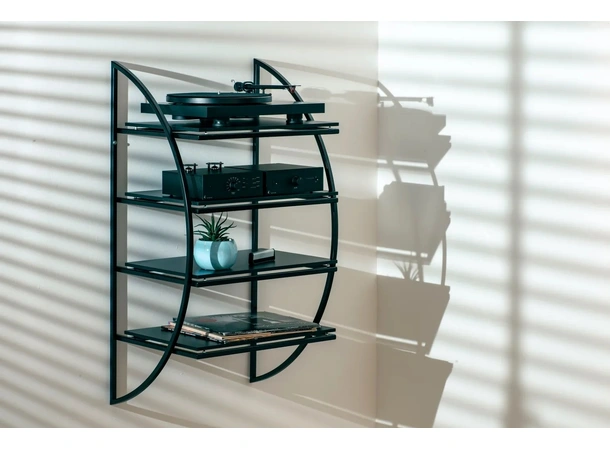 Pro-Ject WMI Rack 5/4 - Sort Vegghylle for stereokomponenter 