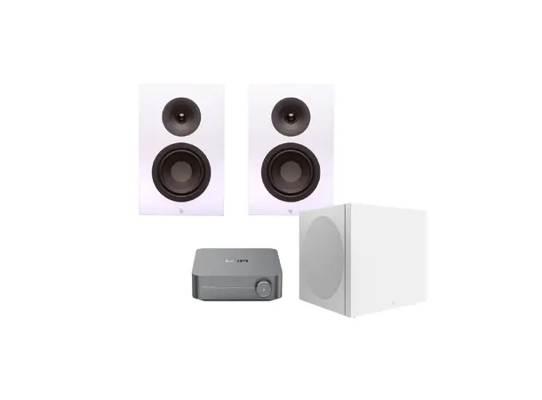 Wiim Amp / SA Signature 6 / SA Sub 8 Stereopakke med subwoofer - Hvit 