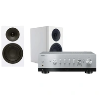 Yamaha R-N800A / SA Signature 5 Stereopakke - Sølv/Hvit