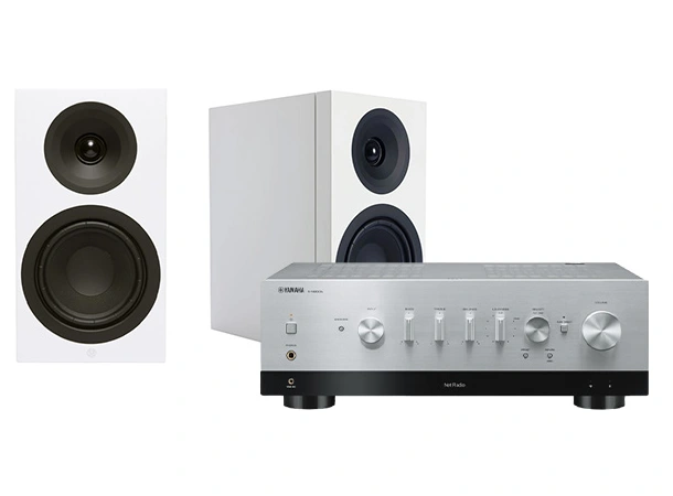 Yamaha R-N800A / SA Signature 5 Stereopakke - Sølv/Hvit 