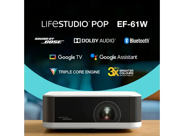 Epson Lifestudio Pop EF-61W Full-HD projektor med Google TV 