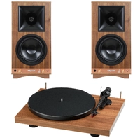 Klipsch The Sixes / Pro-Ject Debut E Aktiv høyttaler og platespiller Valnøtt