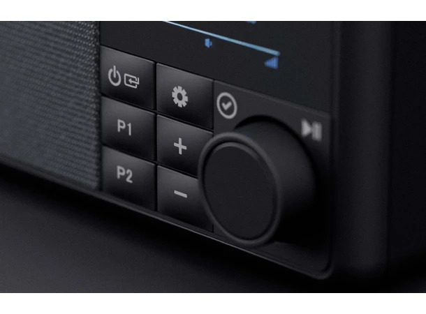 Pinell Compact - Night Black Bærbar DAB+ radio med oppladbart batteri 