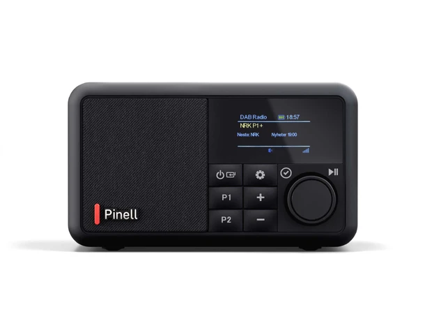 Pinell Compact - Night Black Bærbar DAB+ radio med oppladbart batteri 