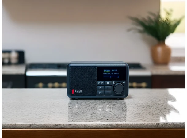 Pinell Compact Bærbar DAB+  radio med oppladbart batter 
