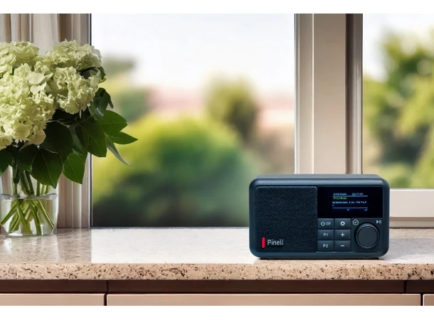 Pinell Compact Bærbar DAB+  radio med oppladbart batter 