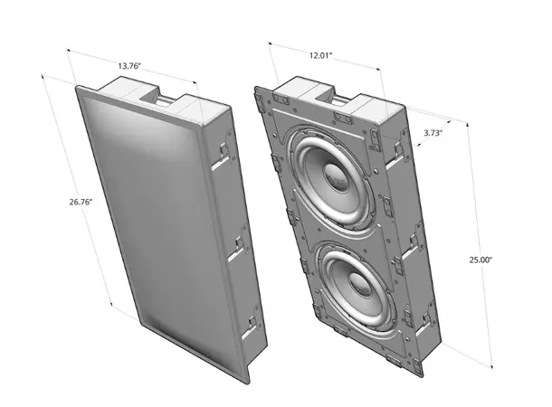 SVS 3000 In-wall Subwoofer m/forsterker Subwoofer for innbygging - 2 stk. 