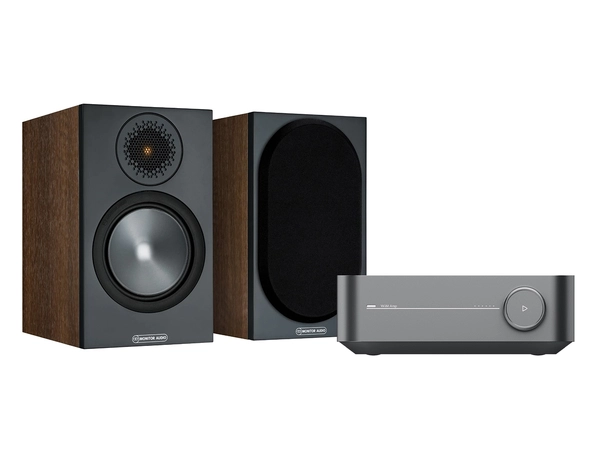 Wiim Amp / Monitor Audio Bronze 50 Stereopakke - Valnøtt 