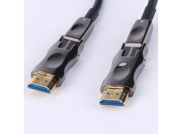 YD Electronics Optisk HDMI 2.1 HDMI-kabel med avtagbar plugg - 12 meter 