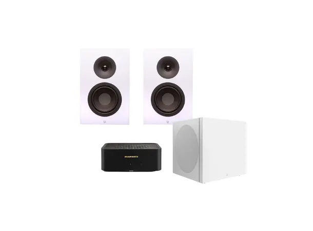 Marantz M1 / SA Signature 6 / SA Sub 8 Stereopakke med subwoofer - Hvit 