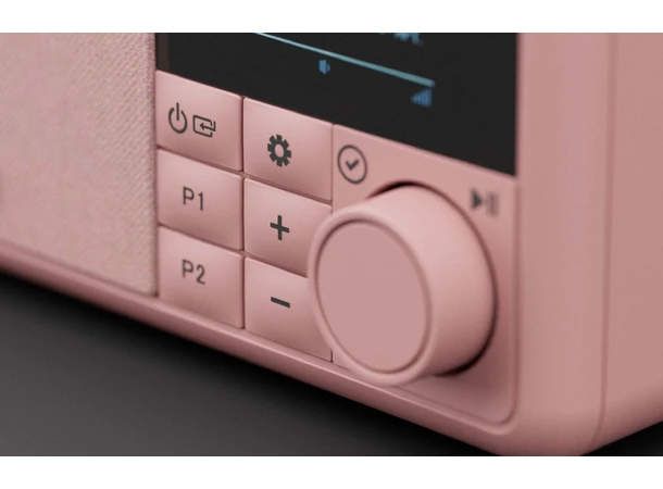 Pinell Compact - Primerose Pink Bærbar DAB+ radio med oppladbart batteri 