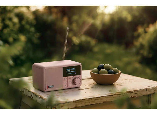 Pinell Compact - Primerose Pink Bærbar DAB+ radio med oppladbart batteri 