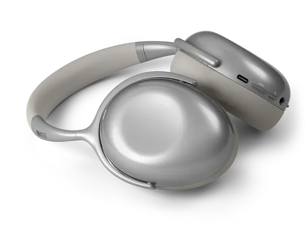 KEF Mu7 - Sølv Trådløs over-ear hodetelefon med ANC 