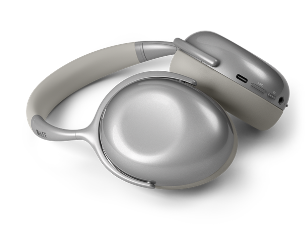 KEF Mu7 - Sølv Trådløse hodetelefoner med ANC