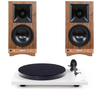 Klipsch The Sixes / Rega Planar 1 Aktive h&#248;yttalere og platespiller - Hvit